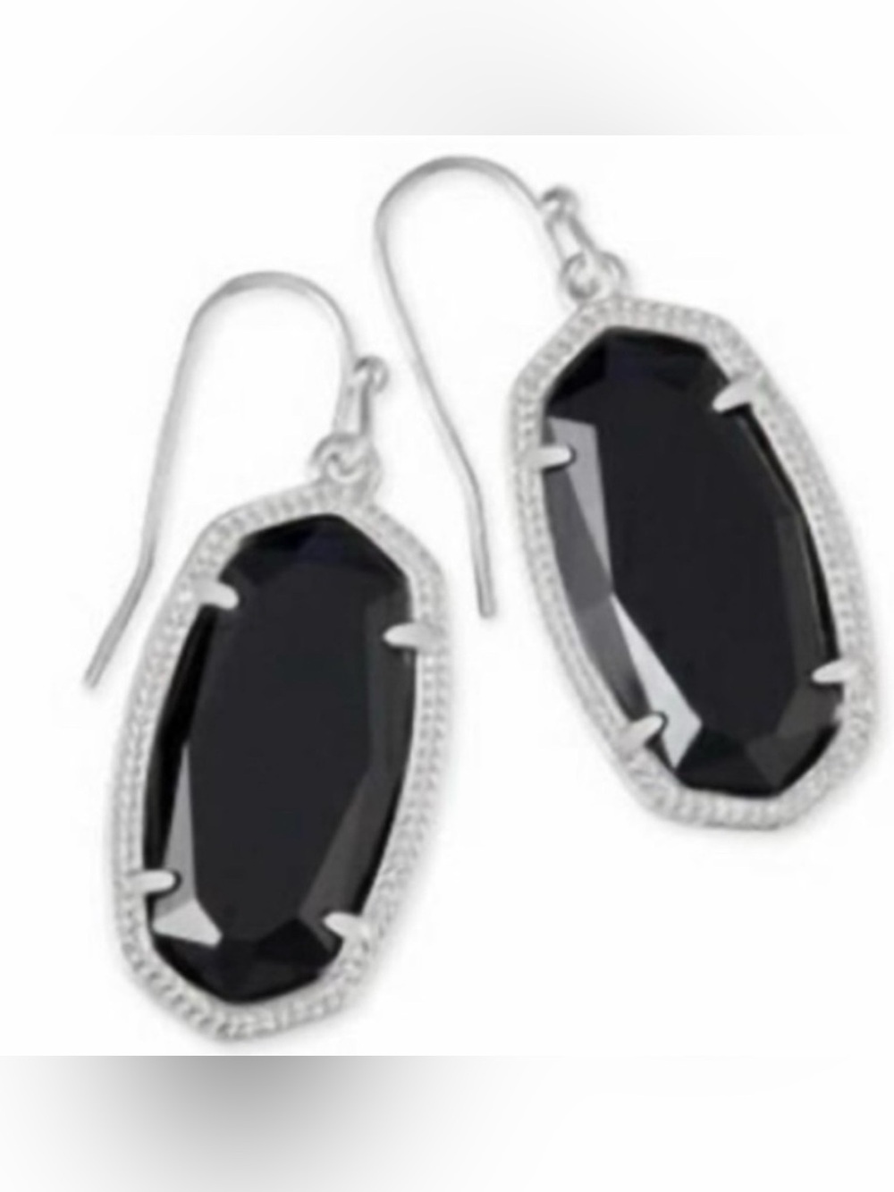 Kendra Scott Authentic Dani Rhodium Earrings In Black